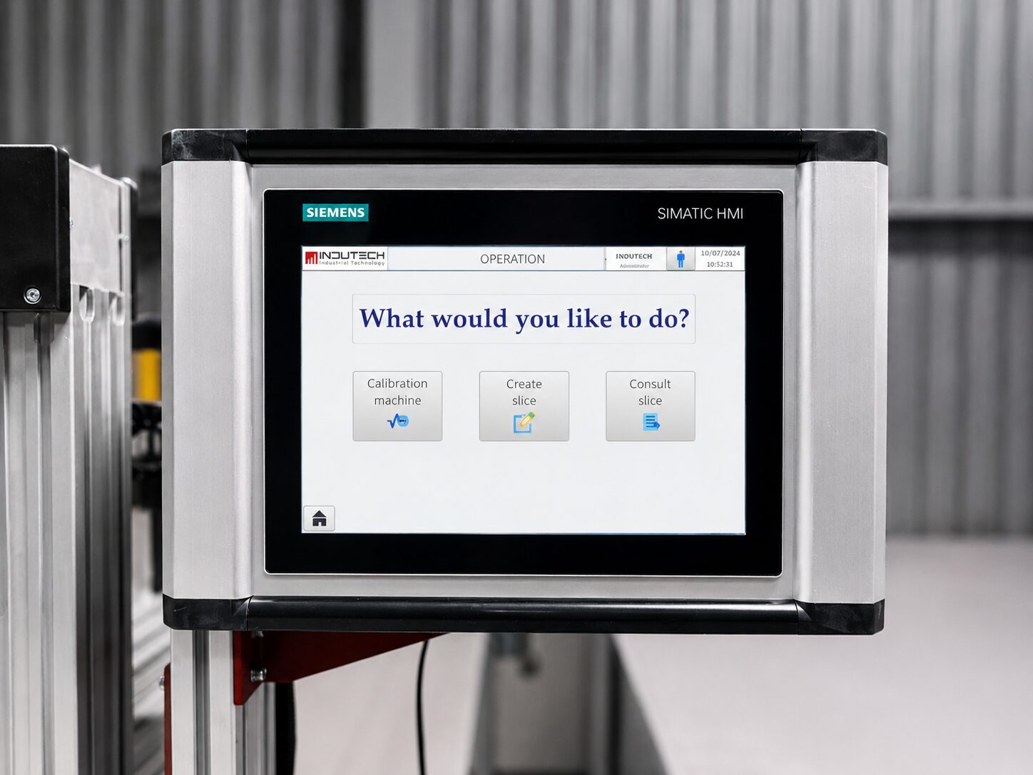 Automation Siemens WinCC Unified HMI operator screen